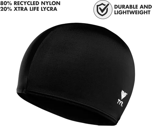 Vista 6 de TYR Gorro de natación de fibra de licra para adultos