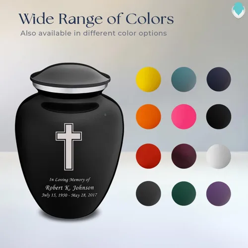Vista 8 de Geturns Embrace - Urnas de cremación cruzadas personalizadas para adultos para cenizas humanas, urna funeraria grande negra para mujeres y hombres