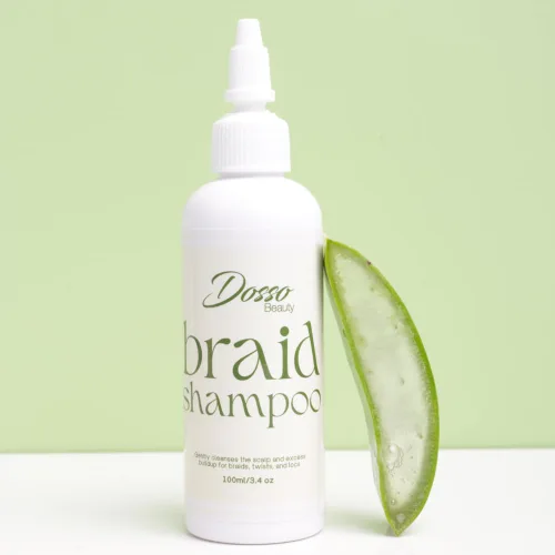 Vista 4 de Dosso Beauty Champú para trenzas, 3.4 fl oz/3.5 oz, orgánico, con aroma a vainilla, limpiador del cuero cabelludo, alternativa perfecta para un
