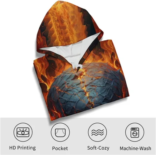 Vista 3 de TiwBski Sudadera con capucha con estampado de calavera y bolsillo para hombre