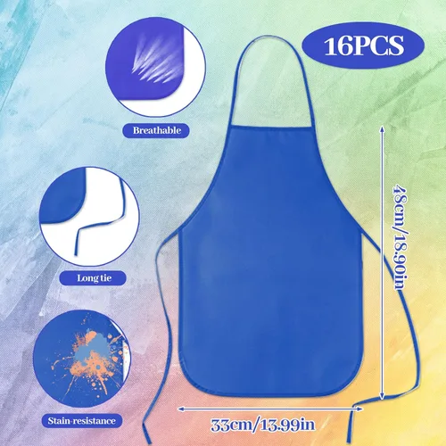 Vista 2 de KUUQA 16/24/30/36/40Pcs Delantal para pintar para niños, delantal de pintura para niños, delantal de arte para niños para suministros de pintura