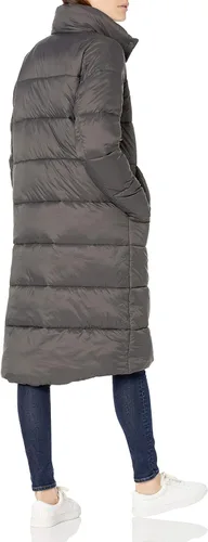 Vista 2 de Tienda Essentials Abrigo para mujer de peso medio, resistente al agua, manga larga, corte holgado, más largo