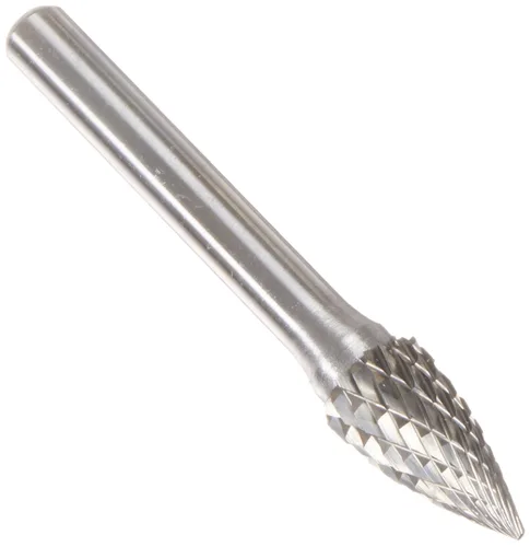 Vista 17 de Drill America SA-1 Rebaba de carburo/lima giratoria cilíndrica de doble corte para amoladora de troquel de 1/4" de diámetro x 5/8" de longitud