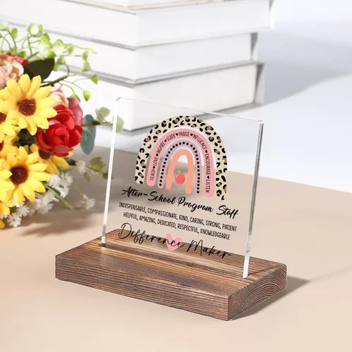 Vista 6 de Letrero decorativo de escritorio transparente para después de la escuela, regalo de agradecimiento para mujeres y hombres, regalos de agradecimiento