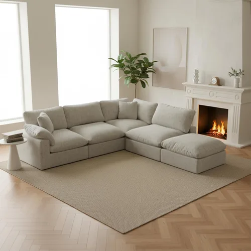 Vista 21 de Sofá modular modular con asiento profundo extra cómodo, sofás modernos negros para sala de estar, apartamento, oficina, espacio pequeño