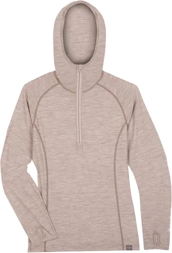 Vista 4 de MERIWOOL Sudadera con capucha para mujer ligera de lana merina manga larga térmica