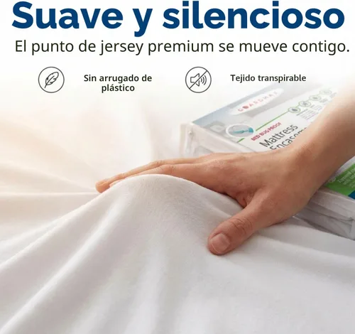 Vista 7 de Protector de colchón Guardmax con cremallera funda contra insectos para cama 100% impermeable suave, hipoalergénico y transpirable
