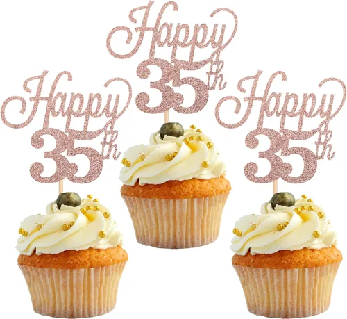 Vista 26 de Paquete de 24 adornos para cupcakes con purpurina número 15, quince cumpleaños, decoración para cumpleaños de 15 años, suministros de fiesta de Negro