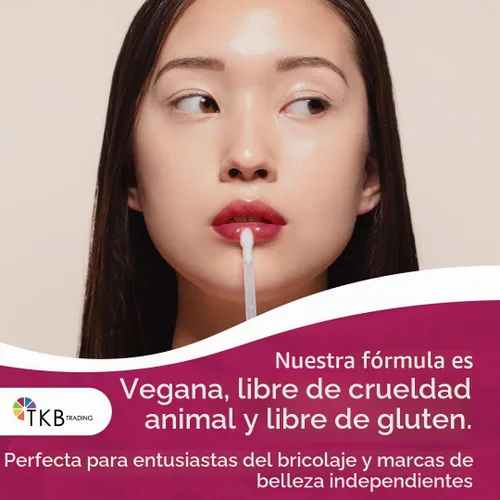 Vista 3 de TKB Base de brillo labial Versagel que cambia de color, transparente a rosa, vegano, libre de crueldad, de larga duración, personalizable
