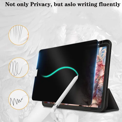 Vista 5 de Protector de pantalla de privacidad para Samsung Galaxy Tab A7 Lite SM-T220 8.7 pulgadas anti espía mate TPU película negra