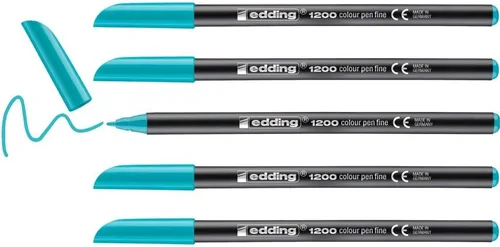 Vista 10 de edding Bolígrafo de 1200 colores fino - rojo inglés - 10 bolígrafos - punta redonda 0.039 in - rotulador para dibujo y escritura - para escuela