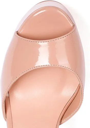 Vista 7 de Eldof Sandalias de plataforma para mujer, tacón alto, con correa de tobillo de 6 pulgadas, puntera abierta, tacones, vestido de fiesta, zapatos