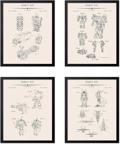 Vista 28 de Poster Master Póster de juguete de construcción de 2 piezas, estampado de patente de bloques de construcción, arte de minifigura, diseño