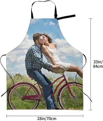 Vista 6 de Delantales personalizados para mujer con bolsillos, delantal personalizado, diseño de tu propio texto, foto, logotipo, delantal de cocina ajustable
