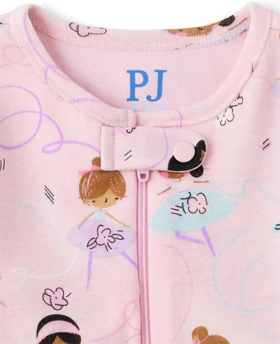 Vista 2 de The Children's Place baby girls Ballerina Snug Fit Cotton One Piece Pajamas