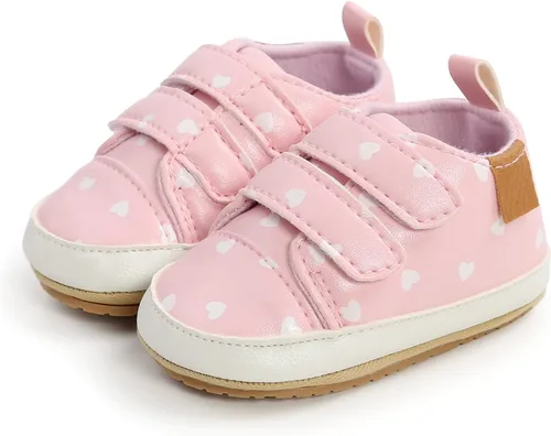 Vista 6 de RVROVIC - Zapatos antideslizantes para bebés, niños y niñas, botas de tobillo suaves, zapatillas de deporte para recién nacidos, primeros pasos