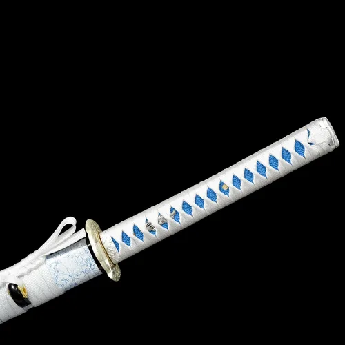 Vista 7 de Espada Katana Blanca Espadas Samurai Japonesas Reales