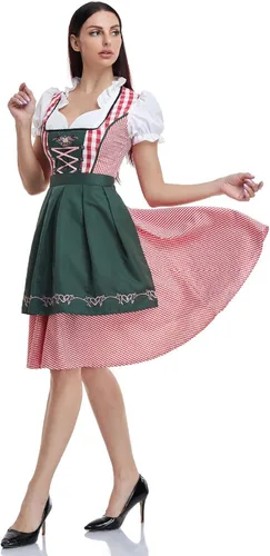 Vista 5 de DESKABLY Halloween Costumes for Women 2023 Ruffle Short Sleeve Sexy Deep V Neck Dress Maid Ethnic Elastic Waist Mini Skirt