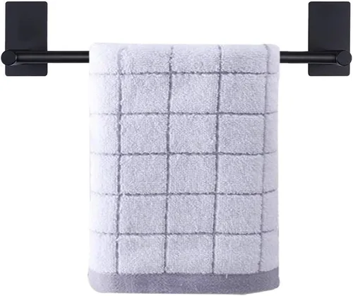 Vista 12 de NearMoon toallero de barra autoadhesivo de acero inoxidable para baño, soporte para colgar toallas en la pared, estilo contemporáneo, sin