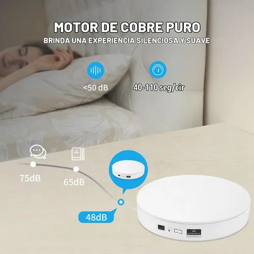 Vista 5 de BAOSHISHAN Tocadiscos motorizados de 360° para fotografía de 13.7 pulgadas