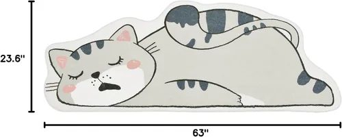 Vista 2 de Alfombra de juego para niños, 5.2 pies, esponjosa, alfombra de área para dormitorio de gatos, lavable para habitación de niños y niñas