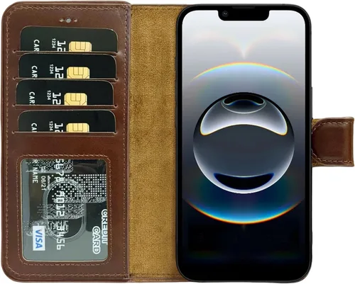 Vista 61 de HARDISTON Funda de piel auténtica hecha a mano compatible con iPhone 11 Pro de 5.8 pulgadas, funda magnética desmontable con tarjeteros - bordes