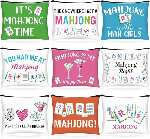 Vista 12 de 16 bolsas de maquillaje Mahjong para regalo de mujer, estilos 2