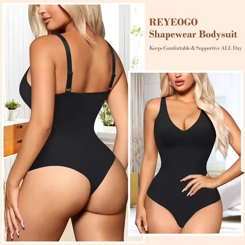 Vista 2 de REYEOGO Body moldeador de cuerpo completo para mujer, con control de abdomen, entrenamiento de cintura, adelgazante, moldeador de cuerpo, tanga