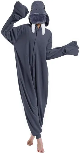 Vista 3 de dressfan Pijama de morsa, disfraz de morsa, disfraz de morsa, disfraz de cosplay