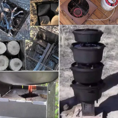 Vista 9 de Firebox Bushcraft - Kit de estufa de campamento - Quema de leña/combustible múltiple - Plegable/plegable - Fogata portátil - Modelo Gen 2 5 pulgadas