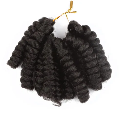 Vista 27 de Saniay - 3 paquetes de trenzas de ganchillo cortas trenzadas de ganchillo con espiral, rizos con espiral jamaicana, 20 mechones por paquete