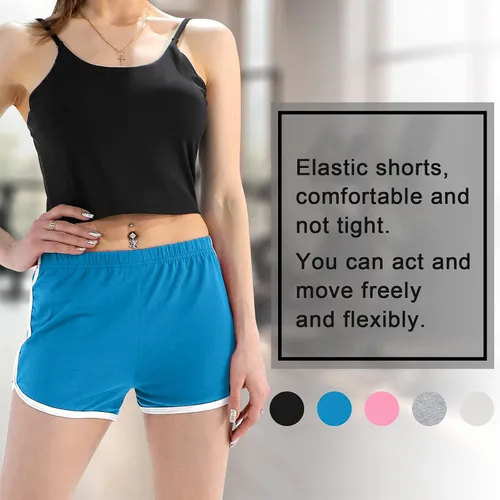 Vista 4 de URATOT 5 Packs Soft Comfy Booty Shorts for Women Cotton Yoga Sports Workout Short Athletic Gym Lounge Dolphin Shorts
