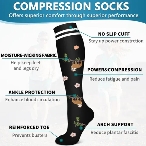 Vista 178 de Bluemaple 6 Pack Copper Compression Socks for Women and Men Circulation-Best Support for Medical, Running,Nursing,Athletic