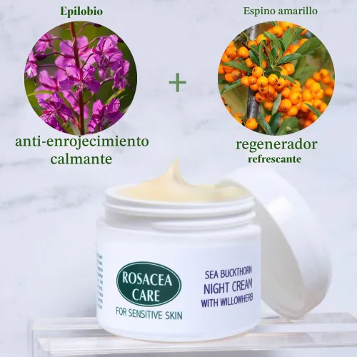 Vista 2 de Crema de noche - Hidratante nutritiva y profunda para la piel de la rosácea (1.2 Oz)
