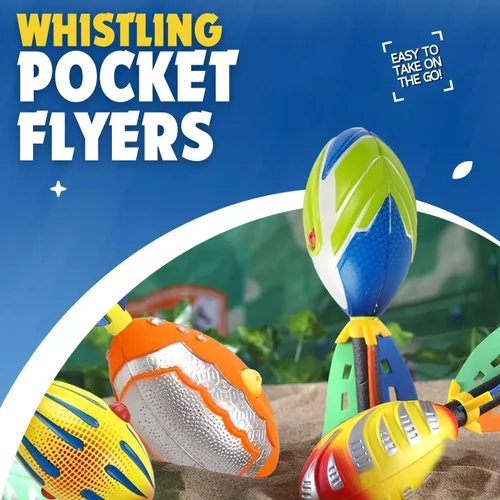 Vista 3 de Liberty Imports Paquete de 3 balones de fútbol de espuma silbante con cola, juego de juguetes de fútbol de misil de bolsillo para niños, aviadores