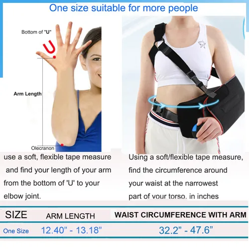 Vista 6 de Eslinga universal de abducción de hombro con almohada de abducción de 30° con correa de 3 puntos para ejercicio ajustable, inmovilizador