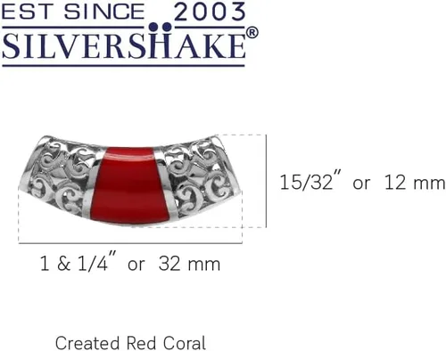 Vista 11 de Silvershake Colgante de diapositiva con incrustaciones de filigrana de plata de ley 925 chapada en oro blanco