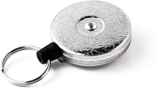 Vista 3 de KEY-BAK Llavero retráctil original con una parte delantera, clip de cinturón de acero y un anillo dividido