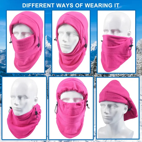 Vista 4 de LUVNFUN Pasamontañas de esquí de doble capa de forro polar para niños y niñas