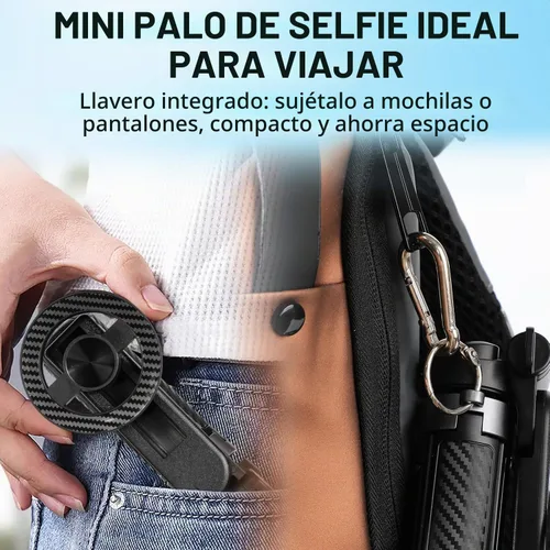 Vista 7 de Trípode magnético para selfie stick universal con rotación de 360° 4 en 1 con control remoto inalámbrico, trípode Mag extensible portátil