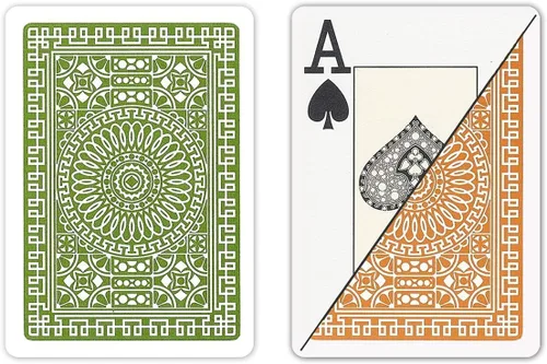 Vista 4 de DA VINCI Palermo, naipes italianos 100% de plástico, juego de 2 barajas con estuche rígido y 2 cartas cortadas (tamaño póquer índice jumbo)
