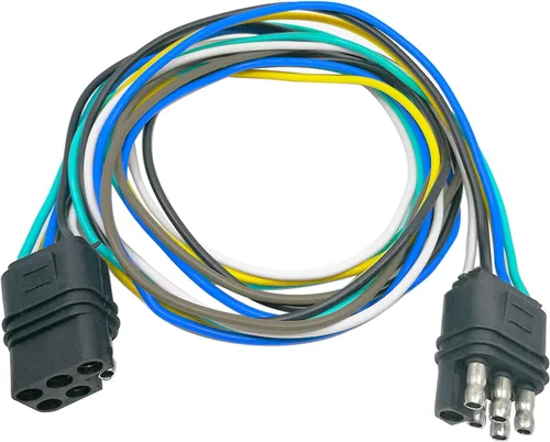 Vista 7 de Extensión plana de 4 vías de vehículo a remolque con cable de 32 pulgadas con cable de 4 pines conector de cableado de remolque