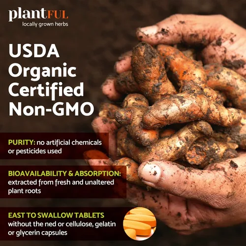 Vista 6 de Suplemento de cúrcuma orgánica con pimienta negra de la más alta potencia certificado por USDA [curcumina orgánica sin OMG 2115 mg] Antioxidante