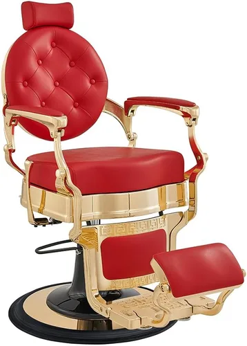 Vista 12 de Dir Silla de peluquería hidráulica resistente con marco dorado Princeton