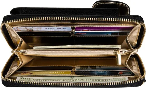 Vista 4 de Crossbody - Monedero para teléfono celular para mujer, monedero con soporte de muñeca para teléfono