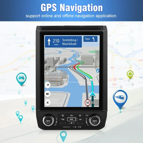 Vista 5 de Radio de coche Android 13 para Ford F150 2015-2021, estéreo de 12.1 pulgadas con CarPlay y Android Auto, SWC, DSP, Bluetooth, WiFi, MirrorLink