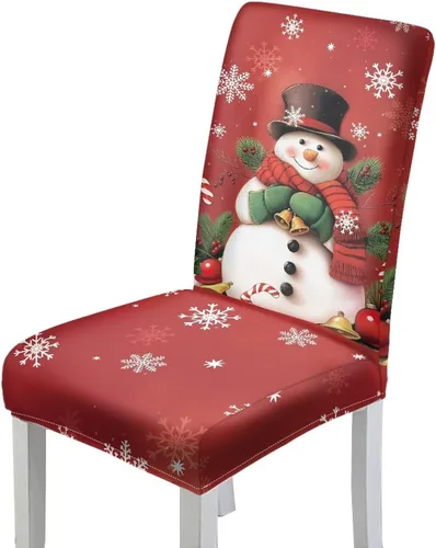 Vista 10 de HUGS IDEA Christmas Seat Covers for Dining Room Chairs Set of 6 Music Notes Stretch Chair Slipcovers Protector Removable and Washable Kitchen Dining