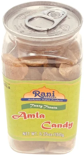 Vista 5 de Rani Amla Candy 5.25 oz (150 g) sellado al vacío, parte superior fácil de abrir, recipiente resellable ~ Indian Tasty Treats Vegano Apto