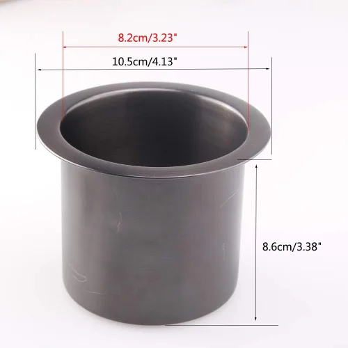 Vista 2 de Paquete de 1 soporte de bebida de acero inoxidable para mesa de póquer, soporte para bebidas (negro)