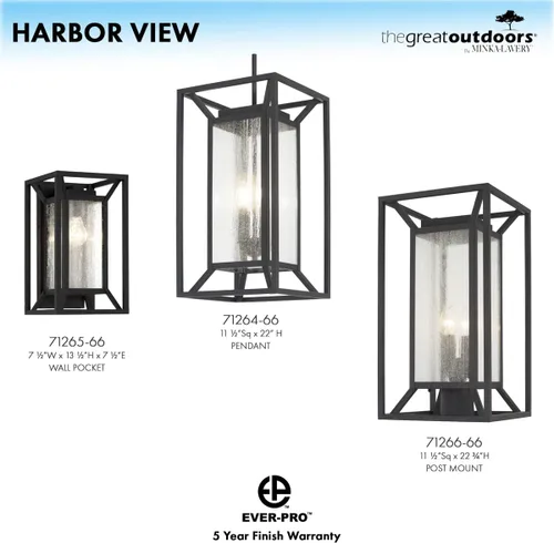 Vista 5 de Minka Lavery Harbor View - Lámpara de pared para exteriores de carbón de arena de 21 pulgadas